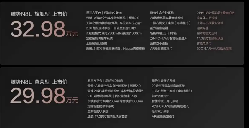 各卖各的?都是中大型SUV,腾势N8L只卖29.98万起